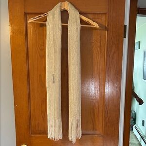Elegant Cream Fringe Scarf